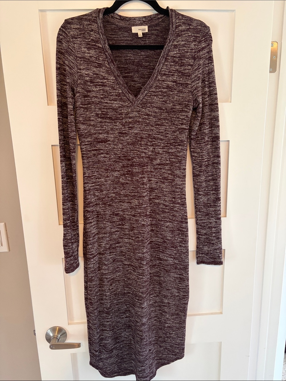 Wilfred Free V-Neck Long-Sleeve Dress - Plum Heather